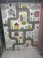 Tapis pour enfants Goldenmoon Frize, tapis turc carré à poils plats, motif floral, design kilim tissé, utilisation intérieure et extérieure, polyester acrylique