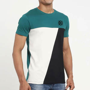 T-shirt pour homme 100% coton entièrement personnalisé Impression numérique Tissu tricoté teint en couleur unie Différentes tailles Forte demande - Product Image 3