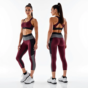 Conjunto Deportivo de Otoño Invierno para Mujer, Leggings y Brasier sin Costuras, Tejido Transpirable, Diseño Cómodo - Product Image 2