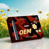 Packs de miel rouge dur de qualité supérieure des États-Unis, Packs de miel Choco VIP gaufrés, Boîte de présentation pour emballage de miel naturel VIP rouge