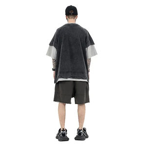 เสื้อยืดผู้ชายพิมพ์ลายคุณภาพสูง ผ้าฝ้าย 100% คอกลม ทรงหลวม ล้างสีแบบ Acid Wash เป็นมิตรกับสิ่งแวดล้อม สไตล์สตรีทแวร์ - Product Image 6