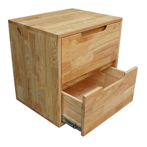 โต๊ะข้างเตียงไม้ยางพารา TDG68021-50x40x50 ซม. พร้อมลิ้นชัก 2 ช่อง เฟอร์นิเจอร์ห้องนอน - Product Image 3
