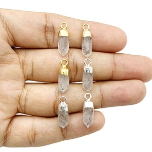 Collar con colgante de punta de rutilo negro hecho a mano, 13x5mm, joyería de piedra natal de Plata de Ley 925, abalorio personalizable, fabricación de joyas - Product Image 2