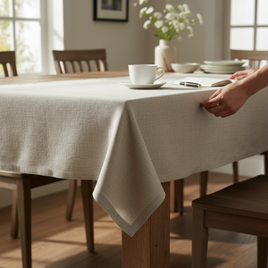 Luxury linen <b>tablecloth</b> made of pure flax. Elegant sustainable, and durable design for premium dining and rustic home decoration - Product Image 1