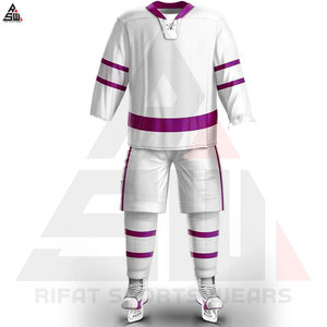 Ensembles d'uniformes de hockey sur glace unisexes de haute qualité, confortables, respirants, 100% polyester, sans couture, séchage rapide, service OEM, nom de l'équipe - Product Image 2
