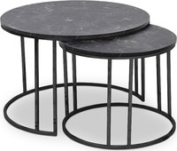 Accus — Table de chevet en acier inoxydable poli noir, Design dernier cri, Table de thé en marbre noir, personnalisé pour la chambre à coucher