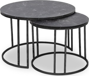 Accus — Table de chevet en acier inoxydable poli noir, Design dernier cri, Table de thé en marbre noir, personnalisé pour la chambre à coucher - Product Image 5