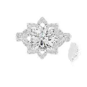 Bague halo en diamant de laboratoire 1,82 CT pour femme, clarté VVS-VS EF, or 18 carats, 14 carats, 10 carats et argent 925, or rose, or jaune, or blanc - Product Image 2