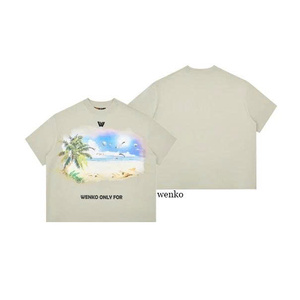 Camiseta de algodón 100% de verano a la moda para hombre, diseño transpirable y deportivo con logotipo impreso en la foto frontal, secado rápido, respetuoso con el medio ambiente - Product Image 3
