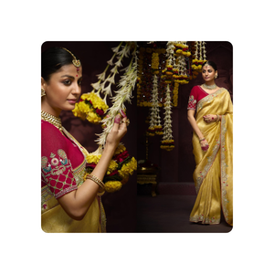 Saree en soie Sindhuri vintage gracieux avec chemisier tissage riche pour les fêtes, les mariages et les célébrations spéciales - Product Image 3