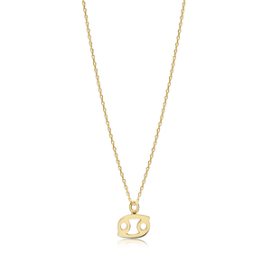 Cancer astrologie symbole collier à breloques en argent sterling 925 plaqué or 18 carats bijoux célestes faits à la main pour les acheteurs en vrac - Product Image 1