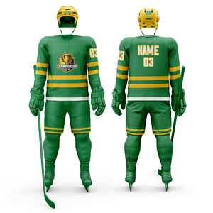Jersey de hockey sobre hielo para adultos hecho a medida profesional uniforme de hockey de equipo impreso de transferencia de calor 100% poliéster nombre de equipo personalizado OEM - Product Image 6