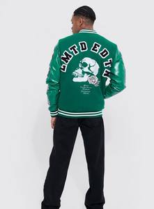 2023 Varsity Jacket Lana y cuero genuino Custom Varsity Jacket para hombres Color personalizado y diseño transpirable Varsity Jacket - Product Image 4