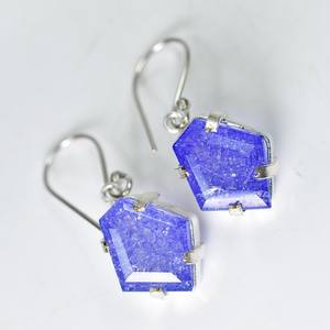 Boucles d'oreilles en Tanzanite violette naturelle de 52,85 carats, argent sterling 925, pierre précieuse certifiée, bijoux élégants et fantaisistes, cadeau - Product Image 3