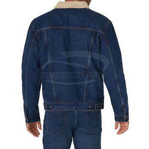 Veste en jean à manches longues pour hommes de haute qualité meilleur style respirant hiver col montant tissu léger-taille régulière - Product Image 6