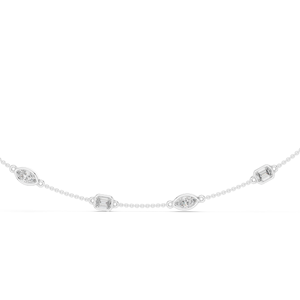 2.8 CT Lab-Created Diamond <b>Necklace</b> Marquise & Rectangular Cut 18KT, 14KT, Rose, Yellow, White Gold Options Luxury Fine - Product Image 1
