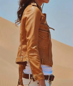 แจ็กเก็ตหนังสำหรับผู้หญิงคุณภาพสูงจากปากีสถานแจ็กเก็ตหนังแกะแท้สำหรับผู้หญิงปรับขนาดได้ - Product Image 2