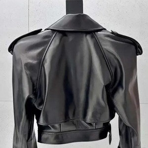 Outerwear Leather and Leather Jackets Women Luxury Clothing New Genuine Leather Cropped Jackets Coats Short Coats - Product Image 4
