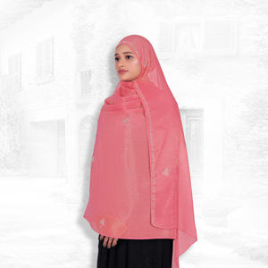 Hiyab de Chifón Transparente con Detalles Minimalistas de Pedrería, Acabado Suave y Brillante, Ideal para Invierno, Transpirable y Agradable al Tacto para un Estilo Modesto y Refinado - Product Image 2