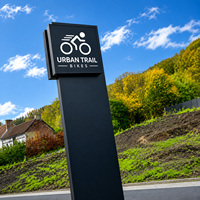 Panneau de signalisation personnalisé pour centre commercial et parc d'activités, non éclairé, avec boîte à lumière LED