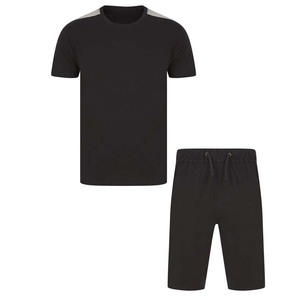 Conjunto de camisetas y pantalones cortos de color sólido para hombre, ropa de verano al por mayor, conjunto de chándal de alta calidad superventas, conjuntos de algodón y poliéster para hombre - Product Image 1