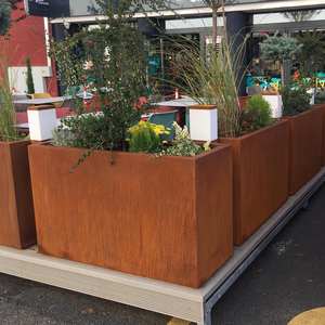 Pots de plantes en acier corten de grande taille et peu coûteux pour le jardin en extérieur - Product Image 1