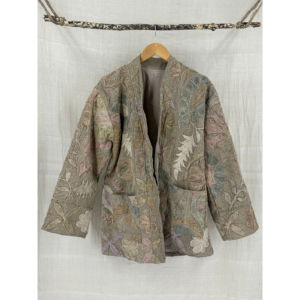 เสื้อแจ็คเก็ตบอมเบอร์แบบกลับด้านได้ ปักลายซูซานีด้วยมือสำหรับผู้หญิง ปรับแต่งได้ เสื้อโค้ทฤดูหนาวแบบเย็บติดกัน บุด้วยใยฝ้าย สำหรับฤดูใบไม้ร่วง - Product Image 1