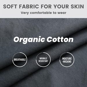 กางเกงขาสั้นผ้าฝ้ายแบบคลาสสิกสำหรับผู้ชายเอวยางยืดมีกระเป๋าหลายใบใส่ประจำวันชุดเดินฤดูร้อน - Product Image 5