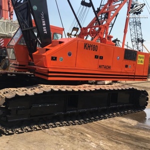 Grue sur chenilles hydraulique HitachiKH180 d'occasion, 50 tonnes, flèche en treillis de 58 m, marque japonaise d'origine, faible nombre d'heures, certifiée CE - Product Image 2