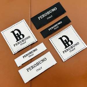 100 étiquette tissée de vêtements de marque personnalisée étiquette de tissu de vêtement avec logo 2x5cm pli d'extrémité/pli central de haute qualité - Product Image 3