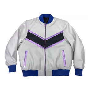 Logotipo personalizado de alta calidad de moda Casual de algodón polar hombre Collage Versity chaqueta de lana cuerpo de cuero mangas hombres Versity chaquetas - Product Image 2