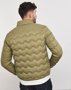 Chaqueta acolchada de burbujas verde para hombre, tela tejida de nailon 100%, puños elásticos, abrigo de invierno con cuello levantado y precio barato, venta al por mayor - Product Image 3