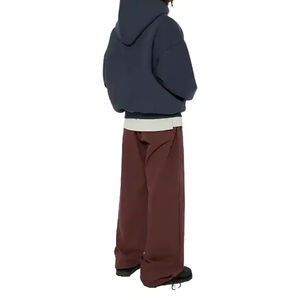 เสื้อฮู้ดแบบมีซิปสองทางสำหรับผู้ชายเสื้อฮู้ดผ้าเฟรนช์เทอร์รี่หนาพิมพ์โลโก้ที่กำหนดเอง - Product Image 4