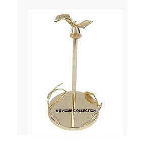 Porte-serviettes en papier de designer Golden Bird, aspect élégant, qualité supérieure, en aluminium, base ronde en marbre. - Product Image 4