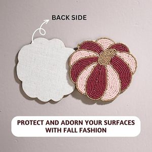 Best <b>Table</b> <b>Coaster</b> With Pumpkin Glass Beads Decorative Beast Design for Parties and Other Functions Tableware Mats & Pads - Product Image 4