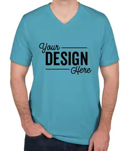 เสื้อยืดคอกว้างแขนสั้นผู้ชาย ผ้าฝ้ายเจอร์ซีย์ 100% สีพื้นลำลอง พิมพ์ลายด้านหน้า ทรงปกติ - Product Image 5