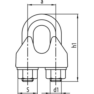 Abrazadera de Seguridad para Cable de Acero DIN 1142-EN 13411-5, Rosca M5, Tamaño Nominal 5.0 mm, Galvanizada, Paquete de 100, para Accesorios de Equipo de Escalada - Product Image 3