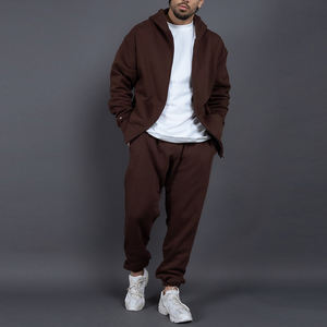 Conjunto Deportivo Personalizado con Logotipo, Ecológico, Anti-UV, para Hombre, de Poliéster/Algodón, Transpirable, Pantalones Deportivos y Sudadera con Capucha, Marca Privada, Invierno - Product Image 1