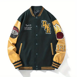 Veste de baseball varsity pour homme, personnalisable en couleur et taille, avec poche avant en toile et écussons brodés, respirante pour l'hiver, prix de gros - Product Image 1