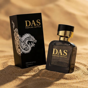 Frasco de Perfume Luxuoso de 50ml com Acabamento Fosco Preto Estilo Exótico, Tampa Pesada e Caixa Rígida de Dragão - Product Image 1