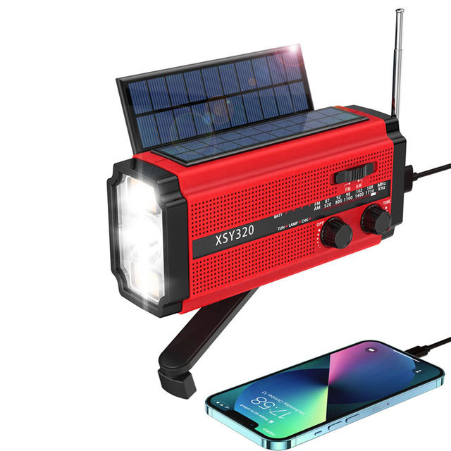 OEM Solar Emergency Radio 20000mah NOAA Weather Alerts Dual Solar Panels IPX5 Waterproof Low MOQ