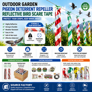 Cinta reflectante sólida de 100 m para ahuyentar aves, repelente de palomas y zorros para exteriores, cinta holográfica de doble cara para jardín, huerto y campo. - Product Image 2