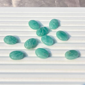 อัญมณีทรงรี10X14มม. อัญมณีทรงหลวมจากอเมซอนธรรมชาติ - Product Image 2