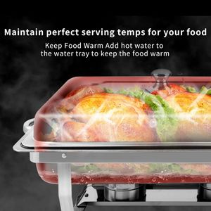 Top Seller Stainless Steel <b>Chafing</b> <b>Dishes</b> for <b>Buffet</b> Roll Edge Designed <b>Chafing</b> <b>Dish</b> <b>Buffet</b> <b>Set</b> Food Warmers for Parties - Product Image 5