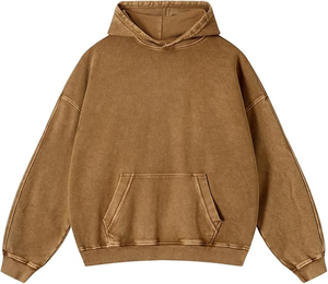 Sudaderas con Capucha Unisex de Spandex/Algodón Orgánico para Invierno, Logotipo de Diamantes de Imitación en la Parte Delantera, Lavado Ácido Sólido, Personalizable - Product Image 3