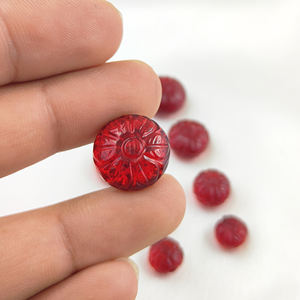 Perles de pierres précieuses en quartz rouge en gros, forme ronde et melon, perles de pierres précieuses sculptées en fleurs, composants de bijoux, matériau en pierre - Product Image 5