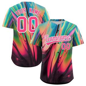 Jerseys de béisbol de pedido a granel con números y nombres Jerseys de poliéster con cuello en V que absorben la humedad (MOQ bajo) - Product Image 5