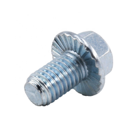 Boulon à bride hexagonale ANSI/ASME B18.2.1 1/4*3/4 en acier au carbone 10B21, fabriqué aux États-Unis, finition zinguée niveau 5 avec dents antidérapantes pour fixation automobile