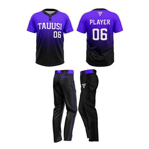 Camiseta de béisbol personalizada con dos botones para adultos, conjuntos elásticos transpirables de poliéster 100%, uniformes de béisbol al por mayor - Product Image 4