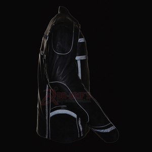 Chaqueta de Motociclismo de Cuero Reflectante con Ventilación Negra para Hombre, Chaqueta de Invierno Elegante, Impermeable, Cortavientos y Transpirable - Product Image 6
